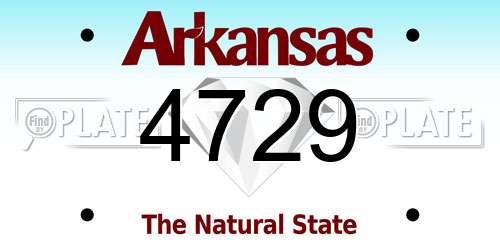 4729 Arkansas License Plate