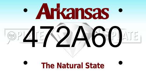 472A60 Arkansas License Plate