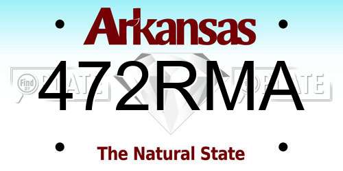 472RMA Arkansas License Plate