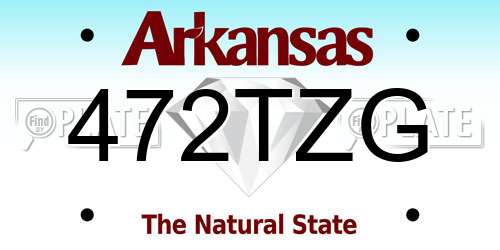 472TZG Arkansas License Plate