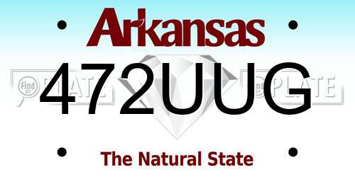 472UUG Arkansas License Plate