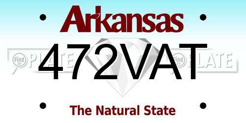 472VAT Arkansas License Plate