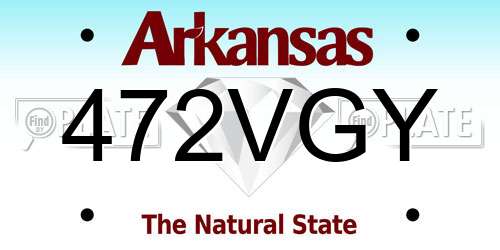 472VGY Arkansas License Plate