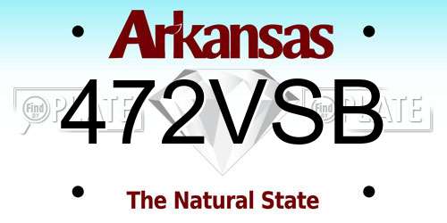 472VSB Arkansas License Plate