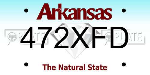 472XFD Arkansas License Plate