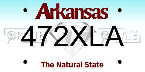 472XLA Arkansas License Plate