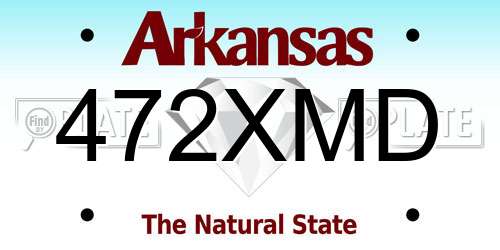 472XMD Arkansas License Plate