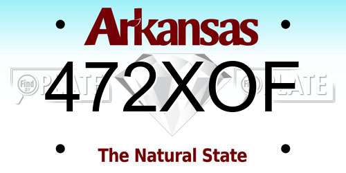 472XOF Arkansas License Plate