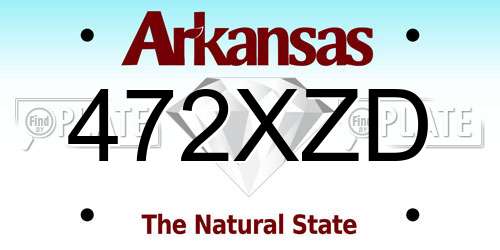 472XZD Arkansas License Plate