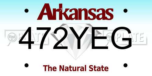 472YEG Arkansas License Plate