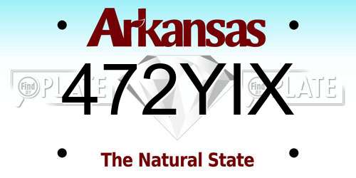472YIX Arkansas License Plate