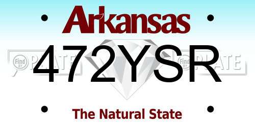 472YSR Arkansas License Plate