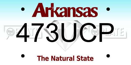 473UCP Arkansas License Plate