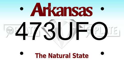 473UFO Arkansas License Plate