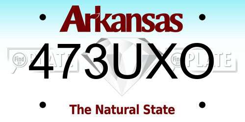 473UXO Arkansas License Plate