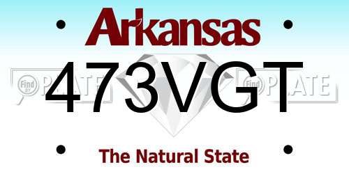 473VGT Arkansas License Plate