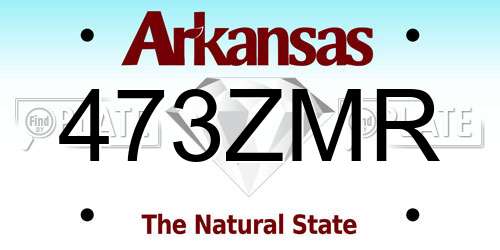 473ZMR Arkansas License Plate