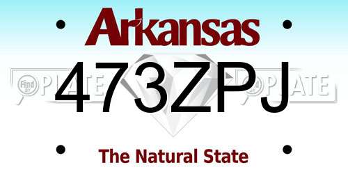 473ZPJ Arkansas License Plate