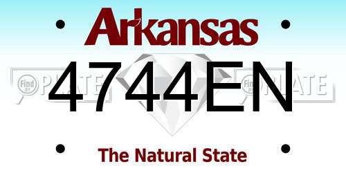 4744EN Arkansas License Plate