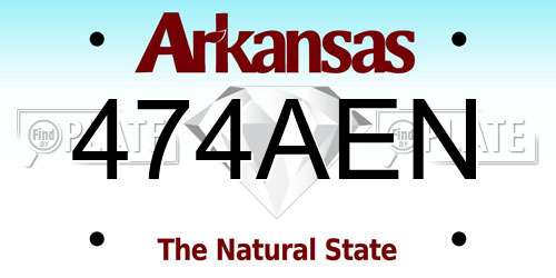 474AEN Arkansas License Plate