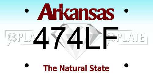 474LF Arkansas License Plate