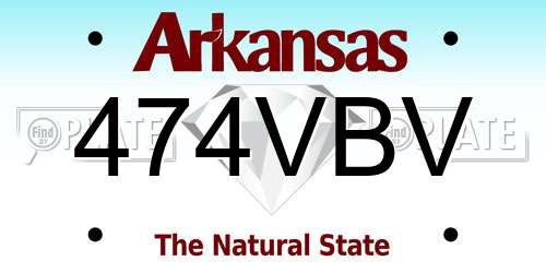 474VBV Arkansas License Plate