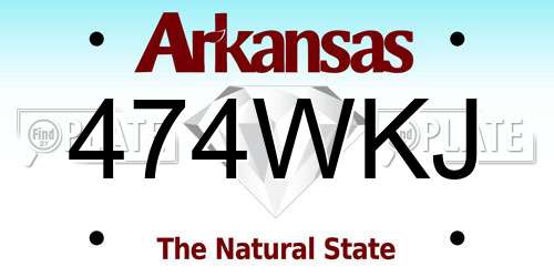474WKJ Arkansas License Plate