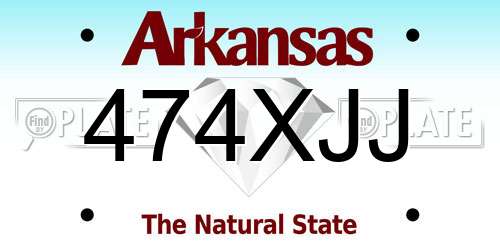 474XJJ Arkansas License Plate