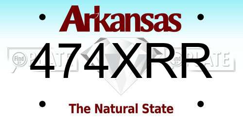 474XRR Arkansas License Plate