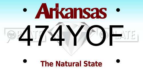 474YOF Arkansas License Plate