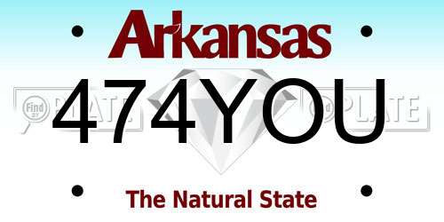 474YOU Arkansas License Plate