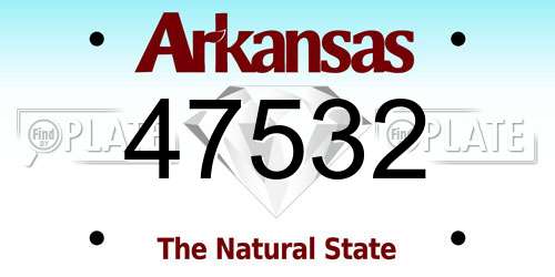 47532 Arkansas License Plate