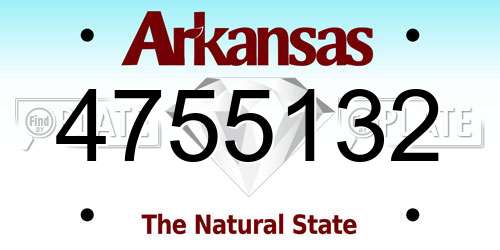 4755132 Arkansas License Plate