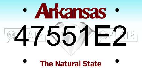 47551E2 Arkansas License Plate