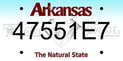 47551E7 Arkansas License Plate