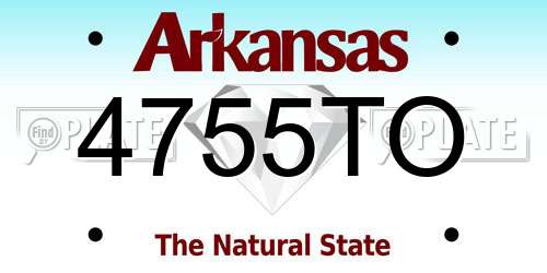 4755TO Arkansas License Plate