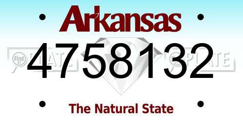 4758132 Arkansas License Plate