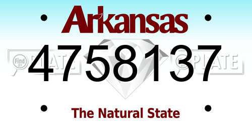 4758137 Arkansas License Plate