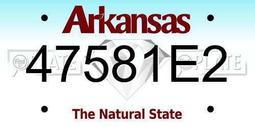 47581E2 Arkansas License Plate