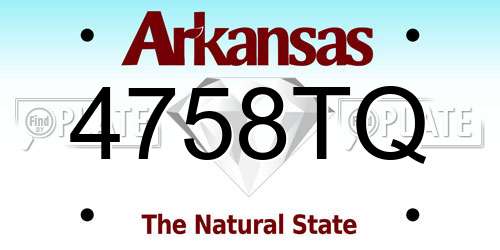 4758TQ Arkansas License Plate