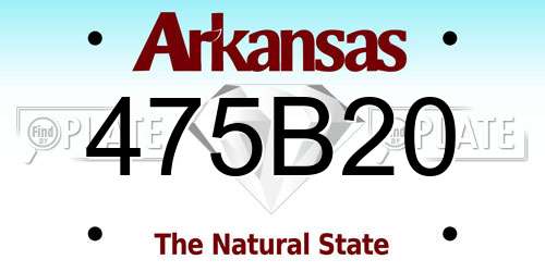 475B20 Arkansas License Plate