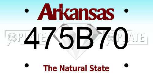 475B70 Arkansas License Plate