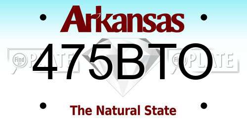 475BTO Arkansas License Plate