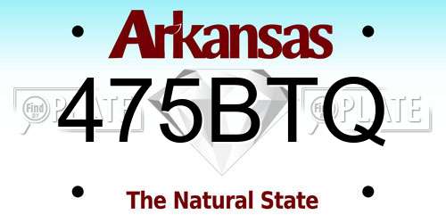 475BTQ Arkansas License Plate