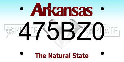 475BZ0 Arkansas License Plate