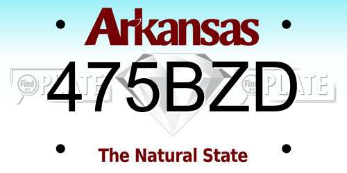 475BZD Arkansas License Plate