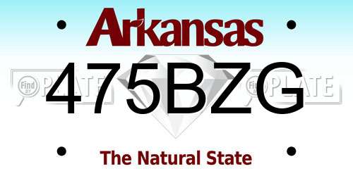 475BZG Arkansas License Plate