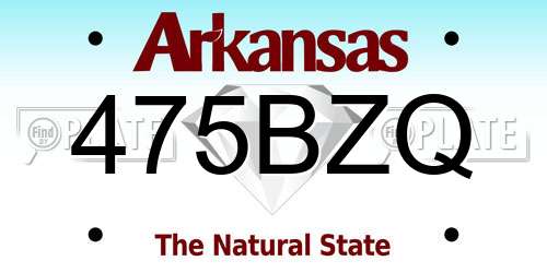 475BZQ Arkansas License Plate