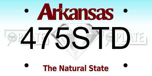 475STD Arkansas License Plate