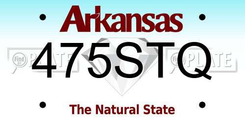 475STQ Arkansas License Plate